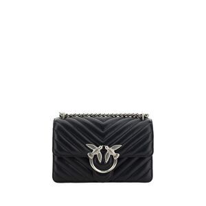 PINKO Black Calf Leather Bos Taurus Shoulder Women's Bag